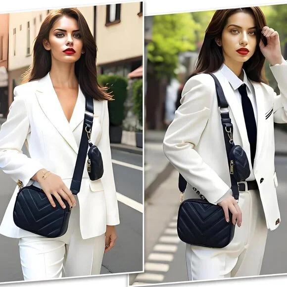 Small Quilted Crossbody Bags for Women Stylish Leather Purse Designer Handbag wi - Picture 2 of 7